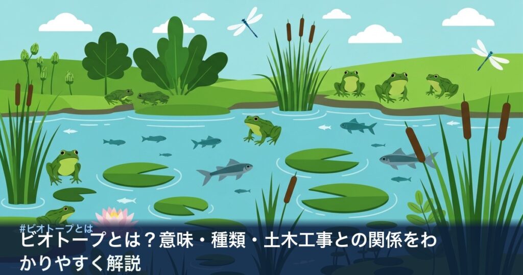 ビオトープの自然環境イラスト