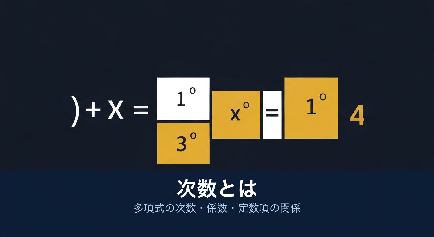 【図解】次数とは？多項式の次数の求め方・係数・定数項との関係をわかりやすく解説