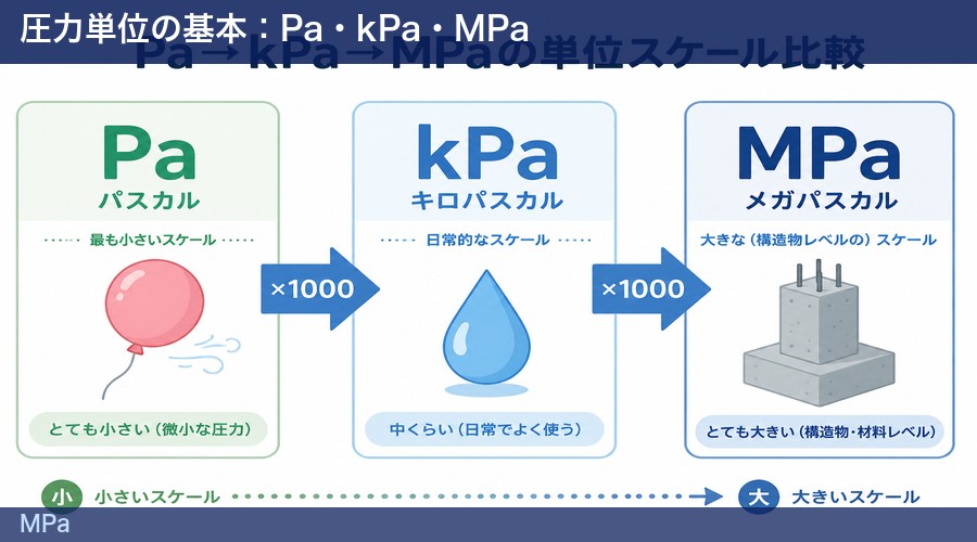 MPa 圧力単位スケール比較