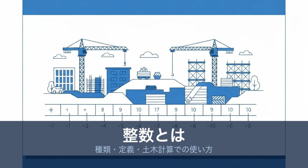 整数とは｜建設現場と数直線の図解