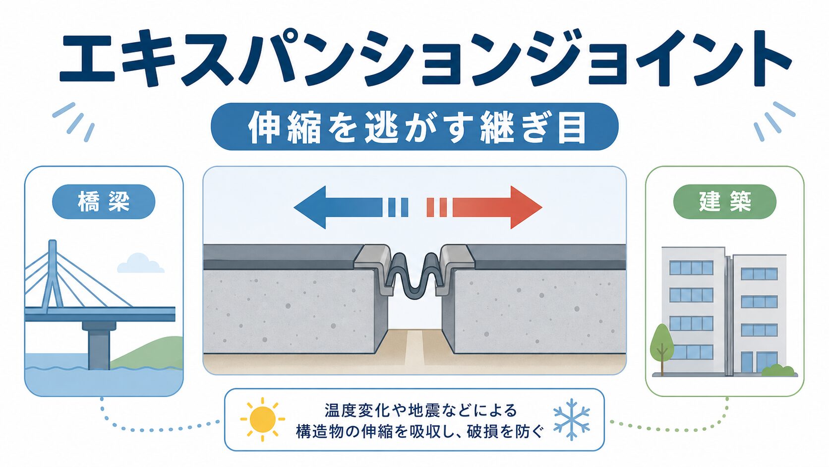 エキスパンションジョイントの役割を示す図解