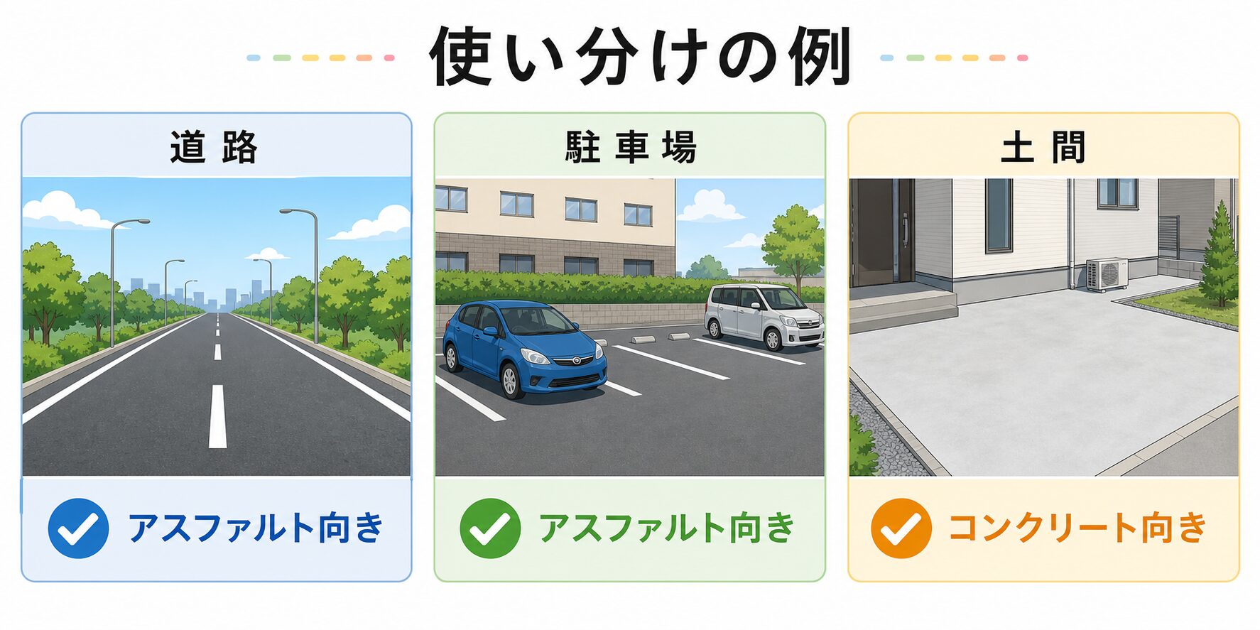 コンクリートアスファルト違いの図解②