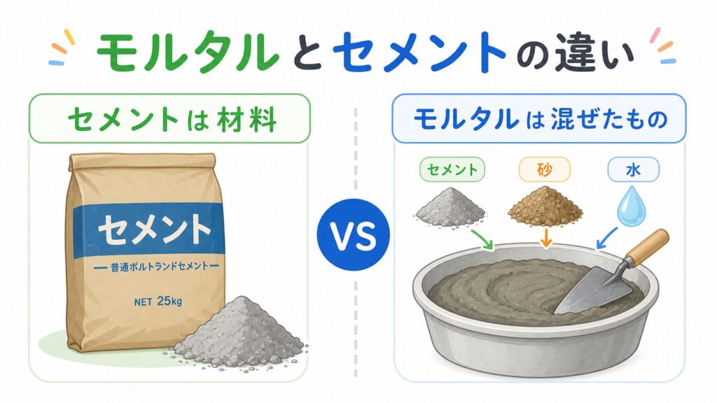 モルタルセメント違い のアイキャッチ画像