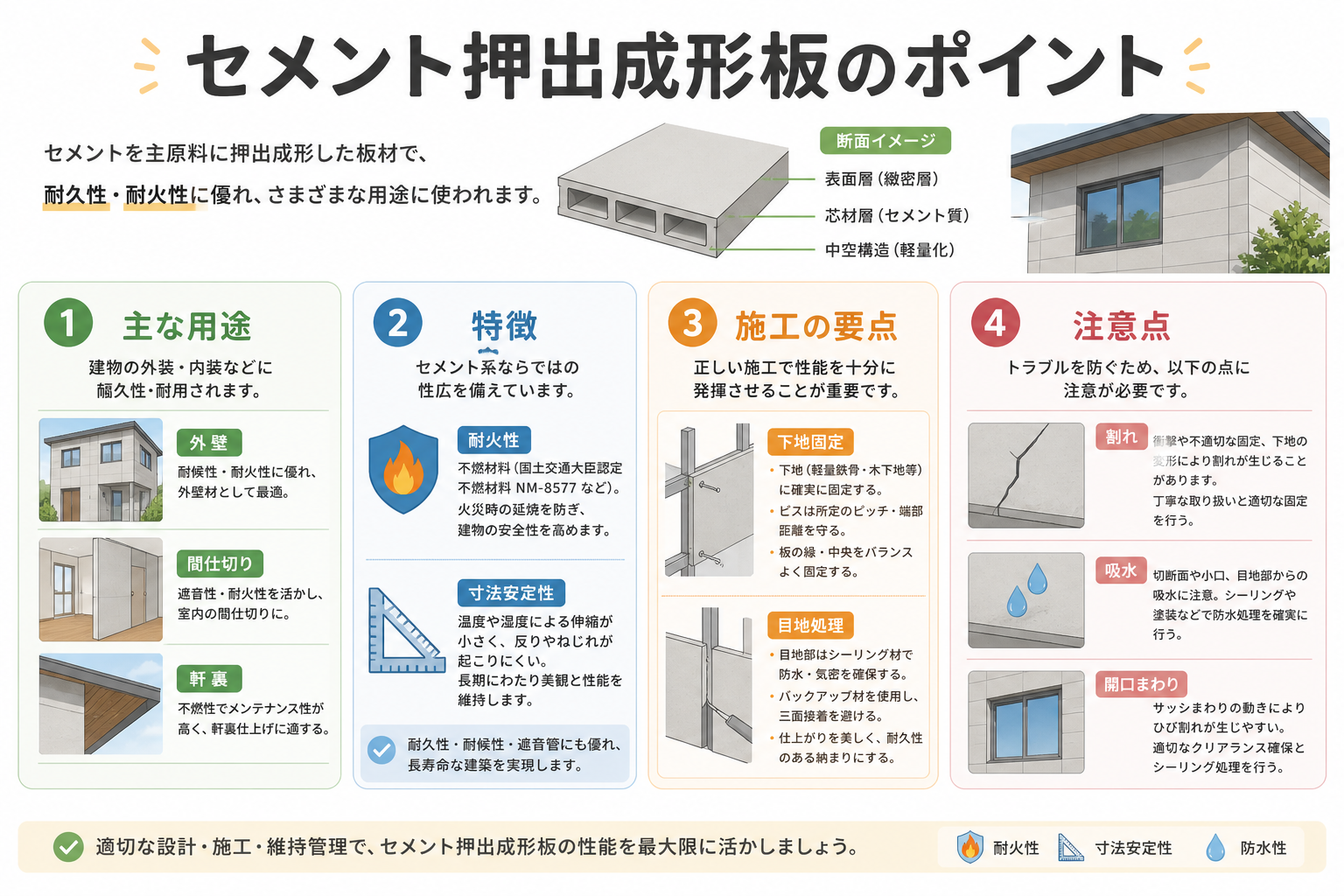 セメント押出成形板の図解①