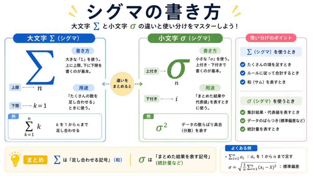 シグマの書き方のアイキャッチ画像