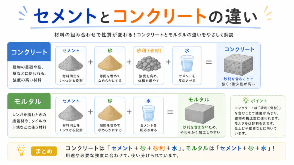 セメントとコンクリートの違いのアイキャッチ画像